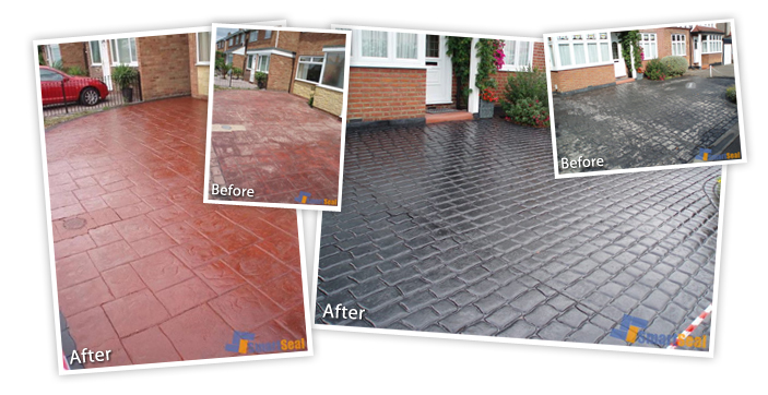 An example of our imprinted concrete cleaning service